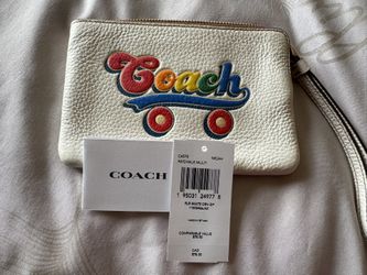COACH x PRIDE Rainbow leather wristlet