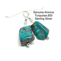 Turquoise Genuine Stone .925 Sterling Silver Earrings