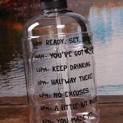 PREMIUM GRIP Gallon Motivational Gym Water Bottle 