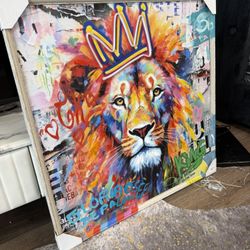 Lion Canvas Wall Art  With LED LIGHTS