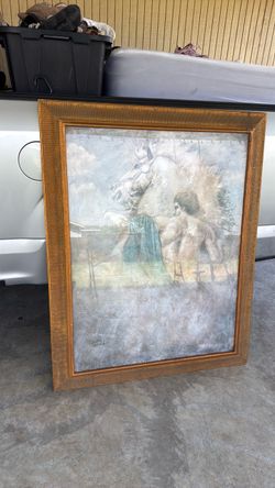Framed Horse and Figure Art Print