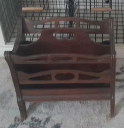 Vintage Wood Magazine Rack