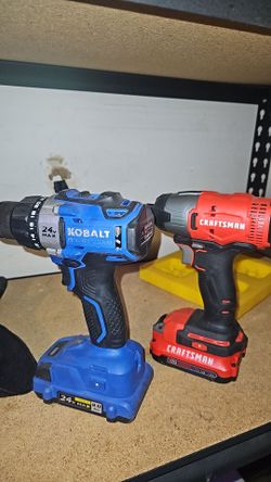 Kobalt 24V Drill & Craftsman V20 Impact Driver - Bare Tools Only