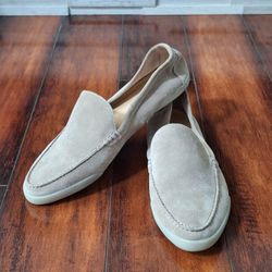 Frye Melanie Skimmer Loafers Taupe Suede Slip-On Flats Women’s Size 11M