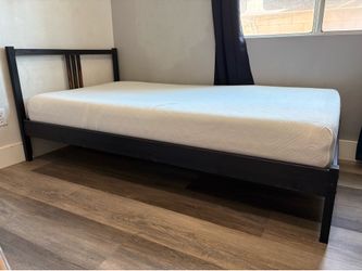 Twin bed frame and mattress