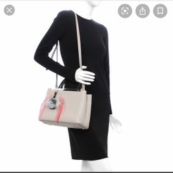 Authentic FENDI 2Jours Petite Monster Mirror Satchel Bag, nude/black in