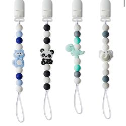 Animal Pacifier Clip 4 Psc