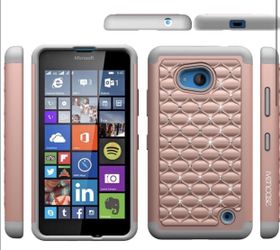 Nokia Lumia 640 Case Pink with Rhinestones