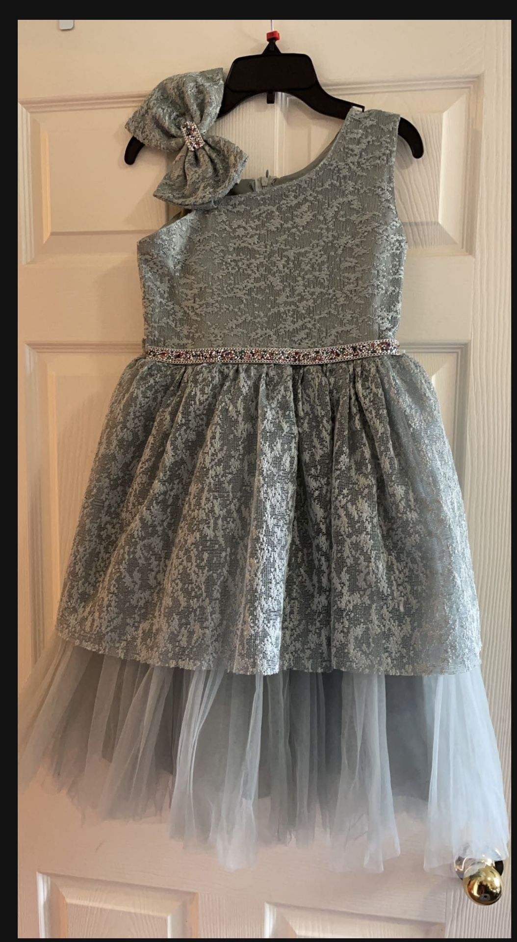 sage green bow dress Mini Maya Sage Green Stripe Embellished Midi Dress With Bow – Maya Deluxe main image 0
