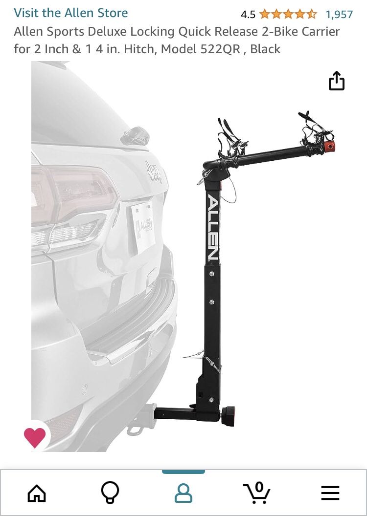 Allen Bike Rack W/ All The Accessories Quicki Hitch