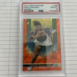 2024 Topps Chrome Sapphire Tennis Diana Shnaider /25 PSA 10 ROOKIE CARD