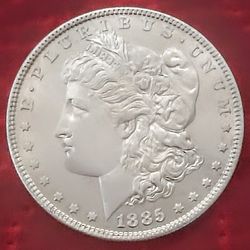 1885-0 Morgan Silver Dollar In Au Condition 