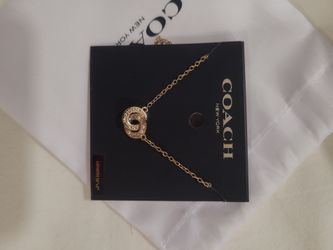Coach Interlocking Open Circle Pearl Pendant
