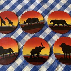 Exotic Leather Coasters (6pcs)