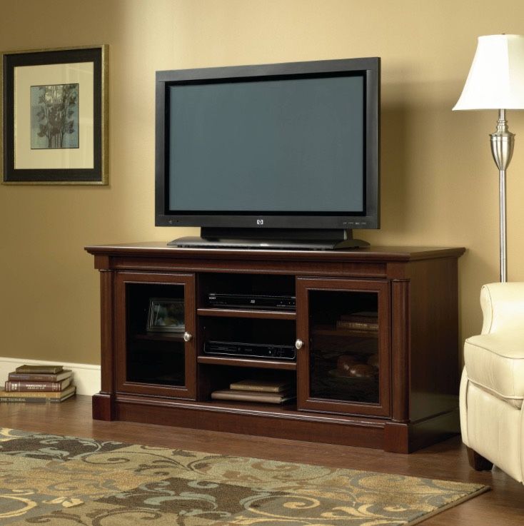 Sauder Palladia Entertainment Credenza, Select Cherry