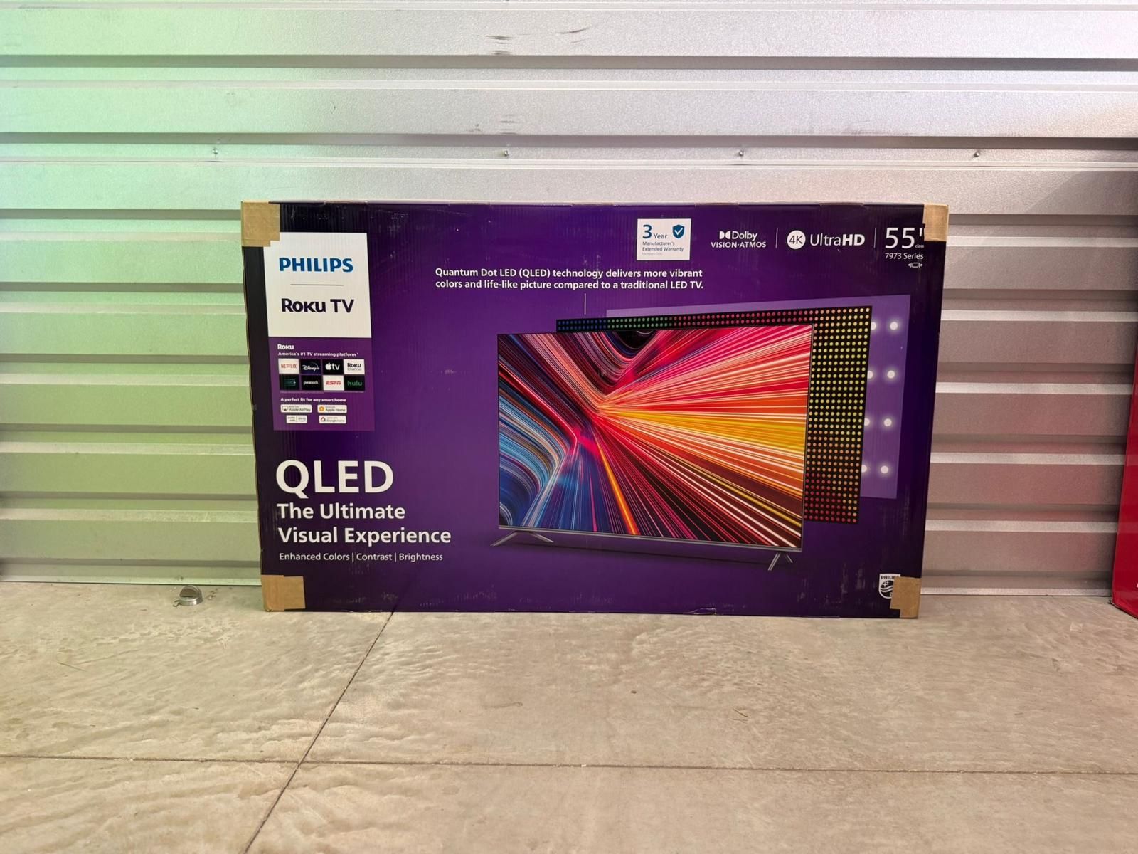 Hd396 55” Philips smart 4k Qled tv floor model