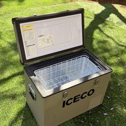 ICECO VL45 Portable Refrigerator with SECOP Compressor, 45 Liters Platinum Compact Refrigerator, DC 12/24V, AC 110-240V, O°F to 50°F, Home & Car Use (