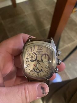 Invicta Chronograph Watch Brown Leather Strap