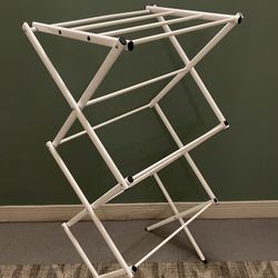 4-Level White-Coated Folding Steel Clothes Drying Rack - posted price is firm.