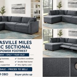 Thomasville Miles Fabric Sectional with Power Footrest