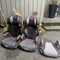 3 Graco Booster Seats (2 With Detachable Backs)