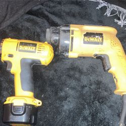 2 Dewalt Drills (1 Corded) And 9.6V Battery Included!