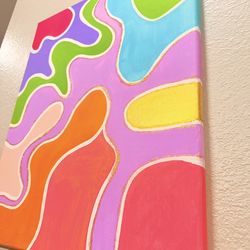 Modern Abstract Colorful Handmade Painting on Canvas – Bright Home Decor Art - Modern Wall Decor- Bold Statement Painting