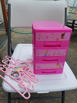 Cute pink princess 3 drawer shelf