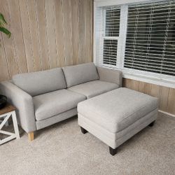 Delivery Available Sofa Couch With Foot Rest Ottoman 
