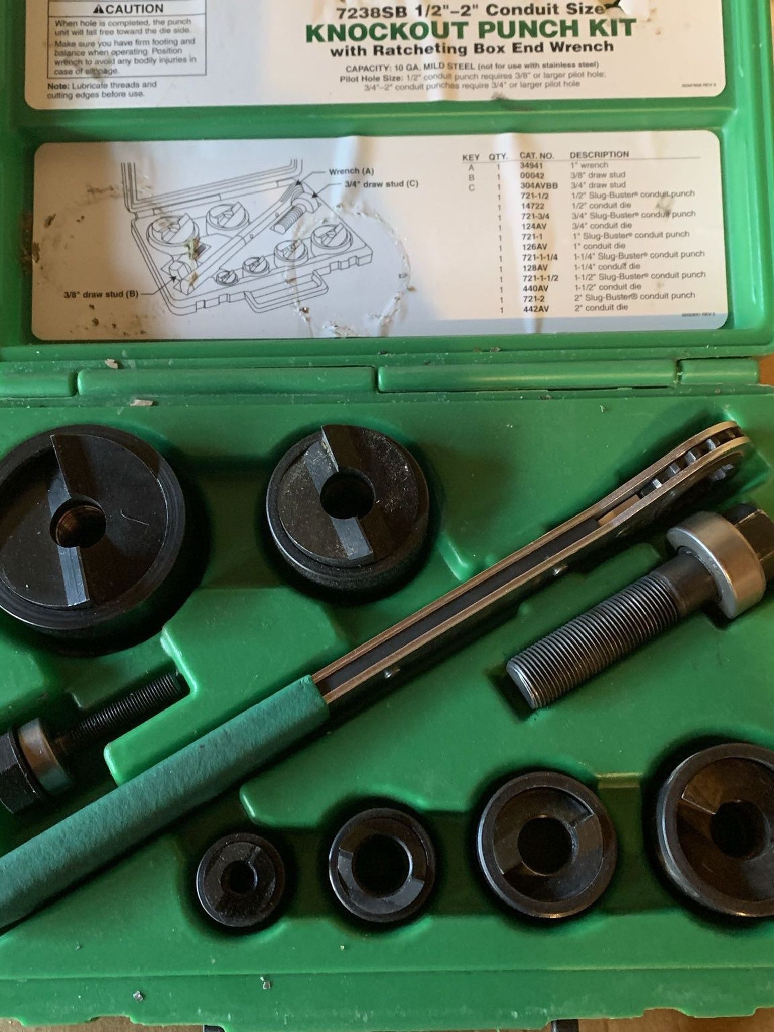 Greenlee Ratcheting Box End Wrench Knockout Kit