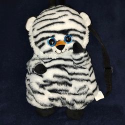White Tiger Plush Backpack 