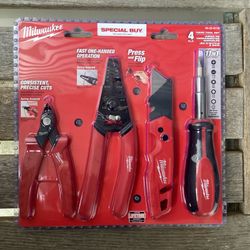 Milwaukee Electrician's Hand Tool Kit 4PC.  Brand NEW.