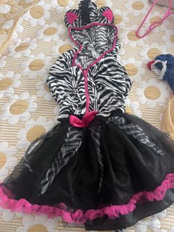 Little Girls Zebra Costume Dress Size 4/5