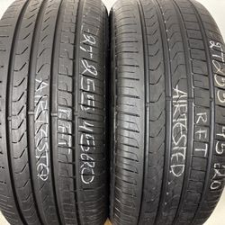 2 Tires 255 45 20 Pirelli Scorpion Verde As Run Flat High Tread No Repairs