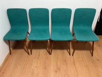 Green Upholstered Chairs (Set of 4)