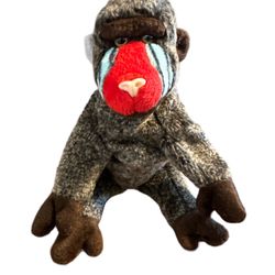 BEANIE BABIES Cheeks the Baboon Retired 1999 no ear tag rare rare.  T-12