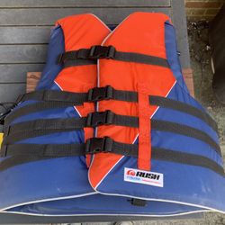 2 Rush Adult Ski Vests, Blue / OrangeSize Large, 90+ Pounds