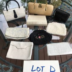 Lot D: Assorted Lot Vintage Dress Evening Purses Beaded Embroidery