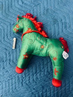Green Embroidered Plush Horse Stuffed Animal
