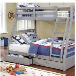 Bunk Bed Gray With Storage 