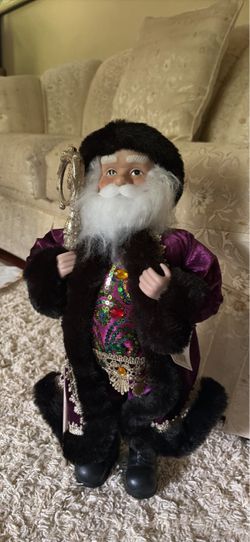 Decorative Santa Claus Figure with Staff