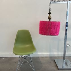 Fabulous Mid Century Vintage Pink Hanging Lamp