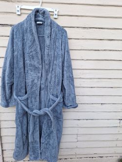 Snowe Plush Shawl Collar Bathrobe in Gray