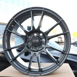 17x7.5 4x100/114.3 ET40 Gunmetal Wheels CB73.1 59.7mm Caps Fits Civic Corolla Sentra Miata