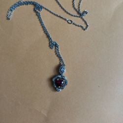 Manufactured ruby necklace With Diamond