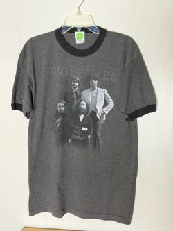 The Beatles Gray Black Ringer T-Shirt Large 2005 Apple Corps