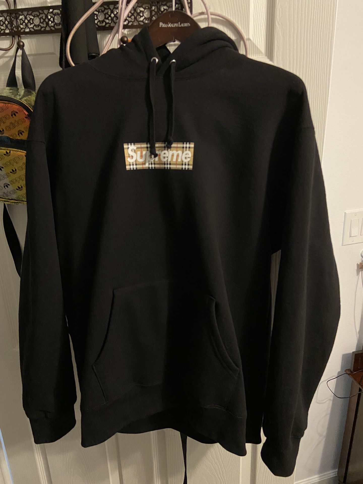 Supreme x Burberry Box Logo Hooded Sweatshirt 'Black' | Men's Size XL