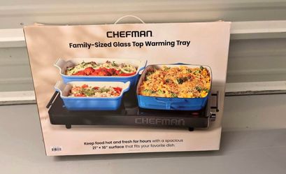 Brand New Chefman Family-Sized Glass Top Warming Tray (21" x 16")