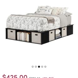Black Full Size Storage Bed
