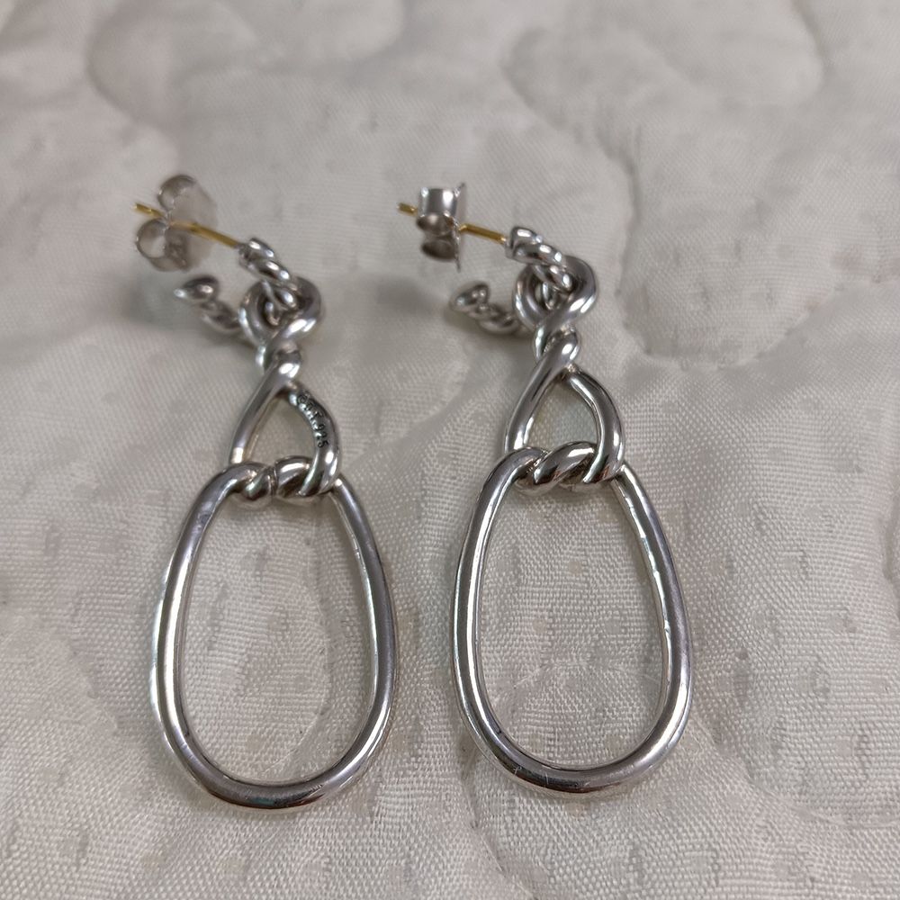 Sterling Silver Three-Way David Yurman Earrings 